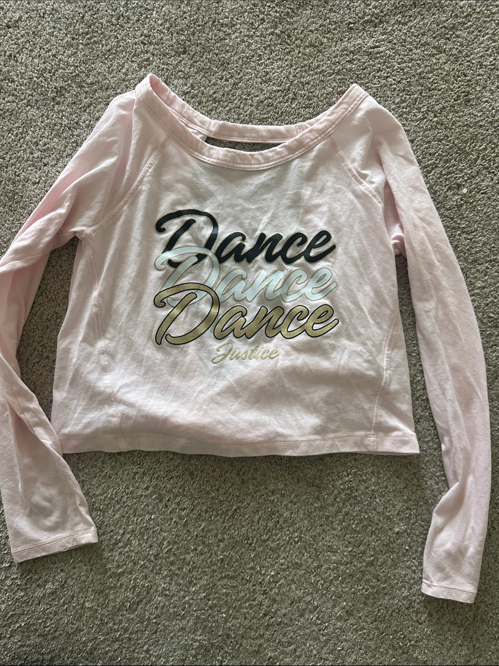 Justice Light Pink Long-Sleeve 'Dance' Tee